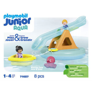 Playmobil Junior Aqua - Badeø Med Vandrutsjebane - 71687 - 8 Del